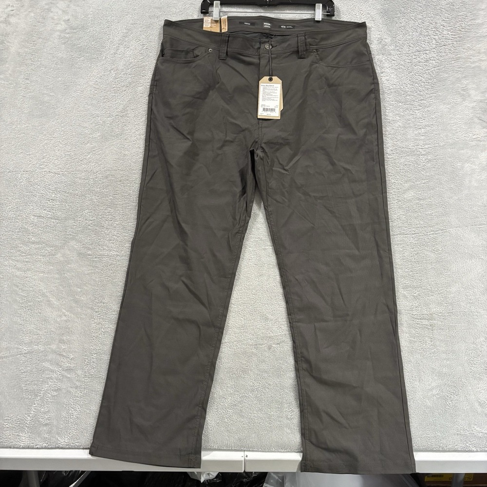 Prana Brion Slim Pant II Men's 42x30 Slim Fit Dark Iron Gray Tapered Leg Stretch